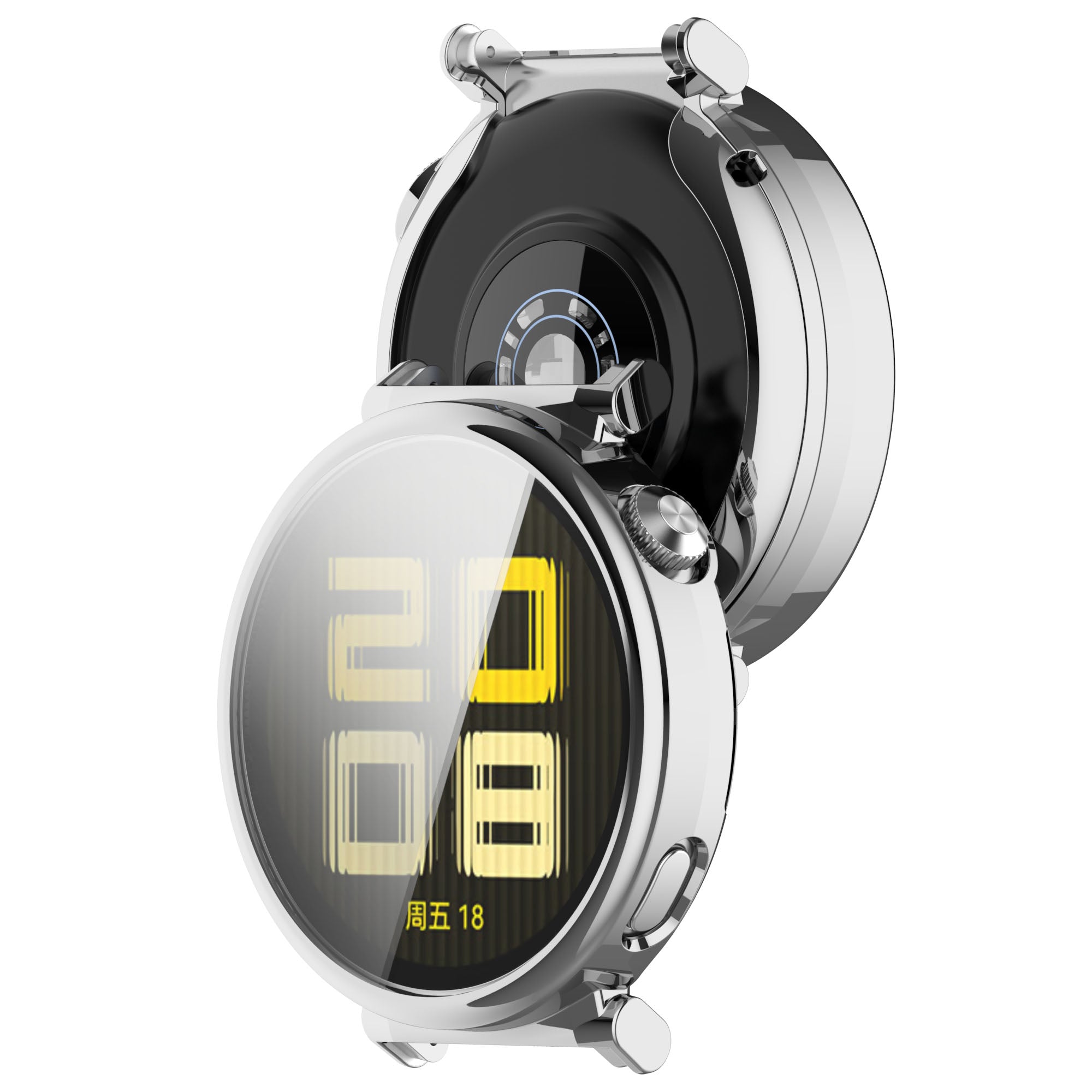 Schutzhülle für Huawei Watch GT 5 Pro 42 mm, Bizon Case Watch Felipe, Silbern