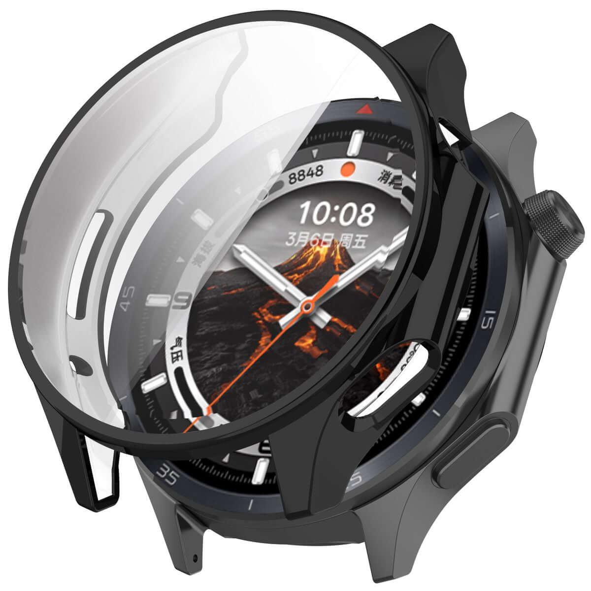 Schutzhülle für OnePlus Watch 3 / Oppo Watch X2, Bizon Case Watch Felipe, Schwarz