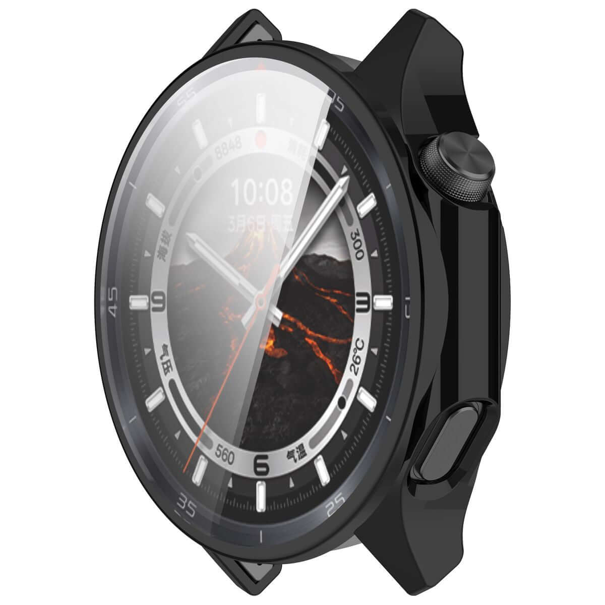Schutzhülle für OnePlus Watch 3 / Oppo Watch X2, Bizon Case Watch Felipe, Schwarz