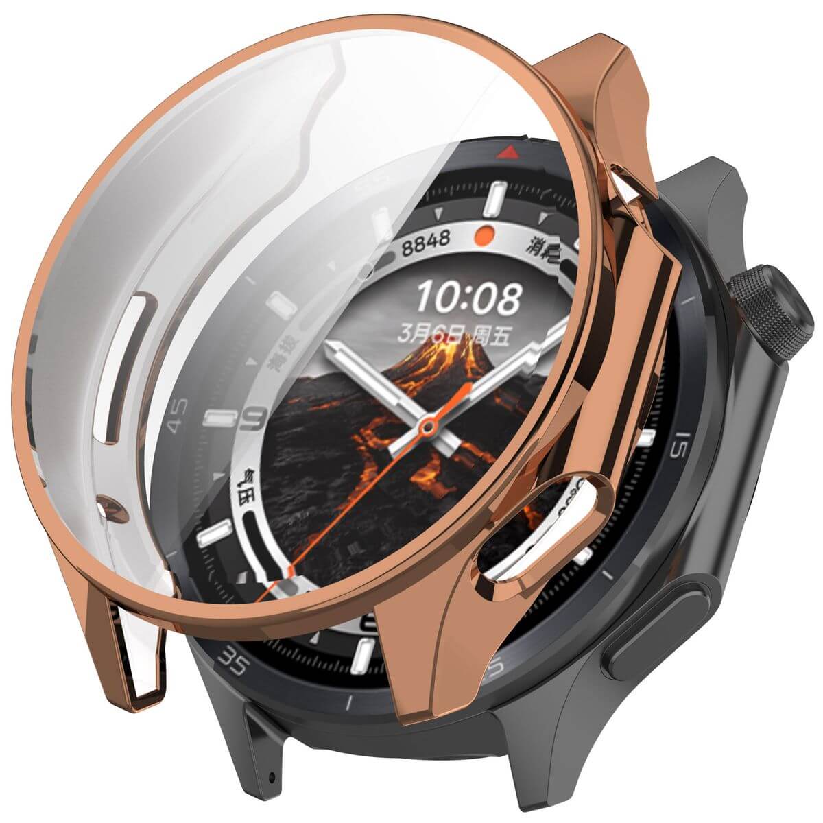 Schutzhülle für OnePlus Watch 3 / Oppo Watch X2, Bizon Case Watch Felipe, Rosegold