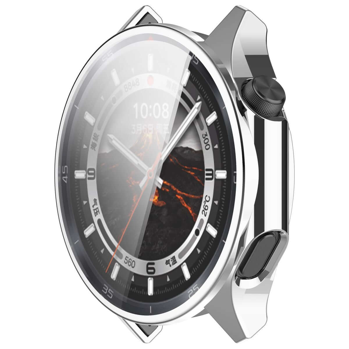 Schutzhülle für OnePlus Watch 3 / Oppo Watch X2, Bizon Case Watch Felipe, Silbern