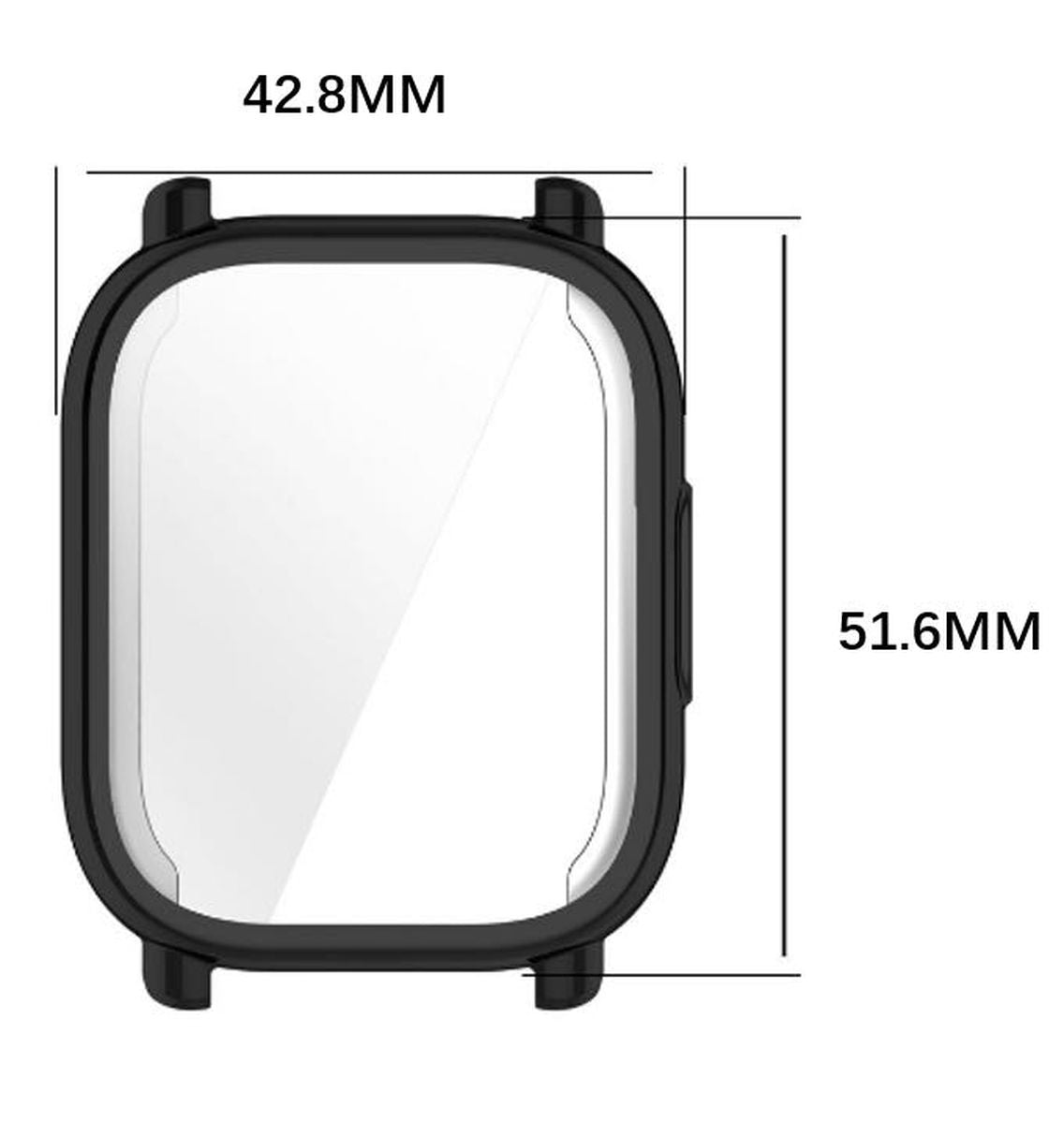 Schutzhülle für Xiaomi Redmi Watch 5 Active, Bizon Case Watch Felipe, Schwarz