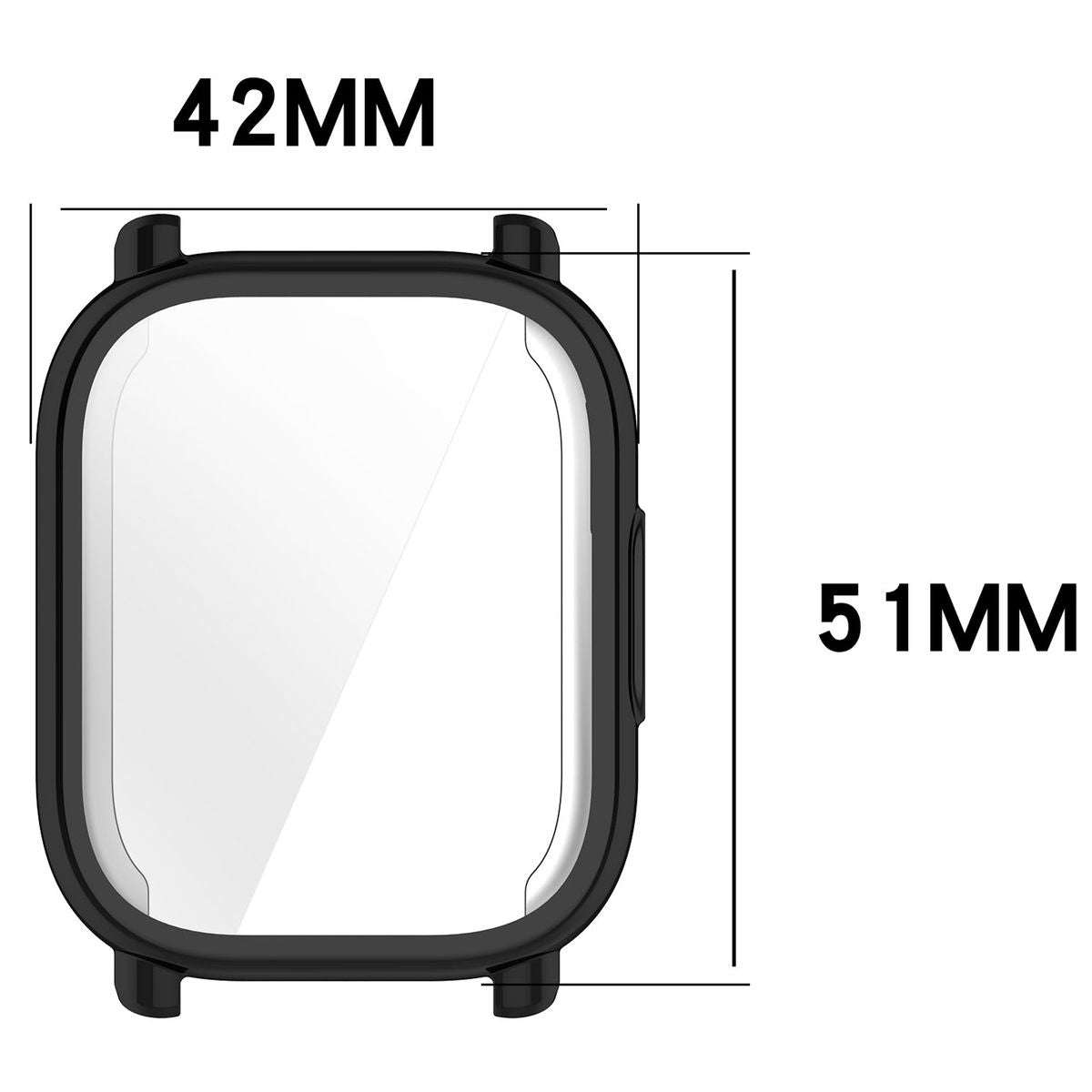 Schutzhülle für Xiaomi Redmi Watch 5 Lite, Bizon Case Watch Felipe, Schwarz