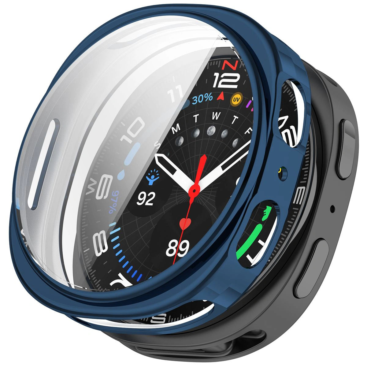 Schutzhülle für Galaxy Watch 8 44 mm, Bizon Case Watch Felipe, Blau