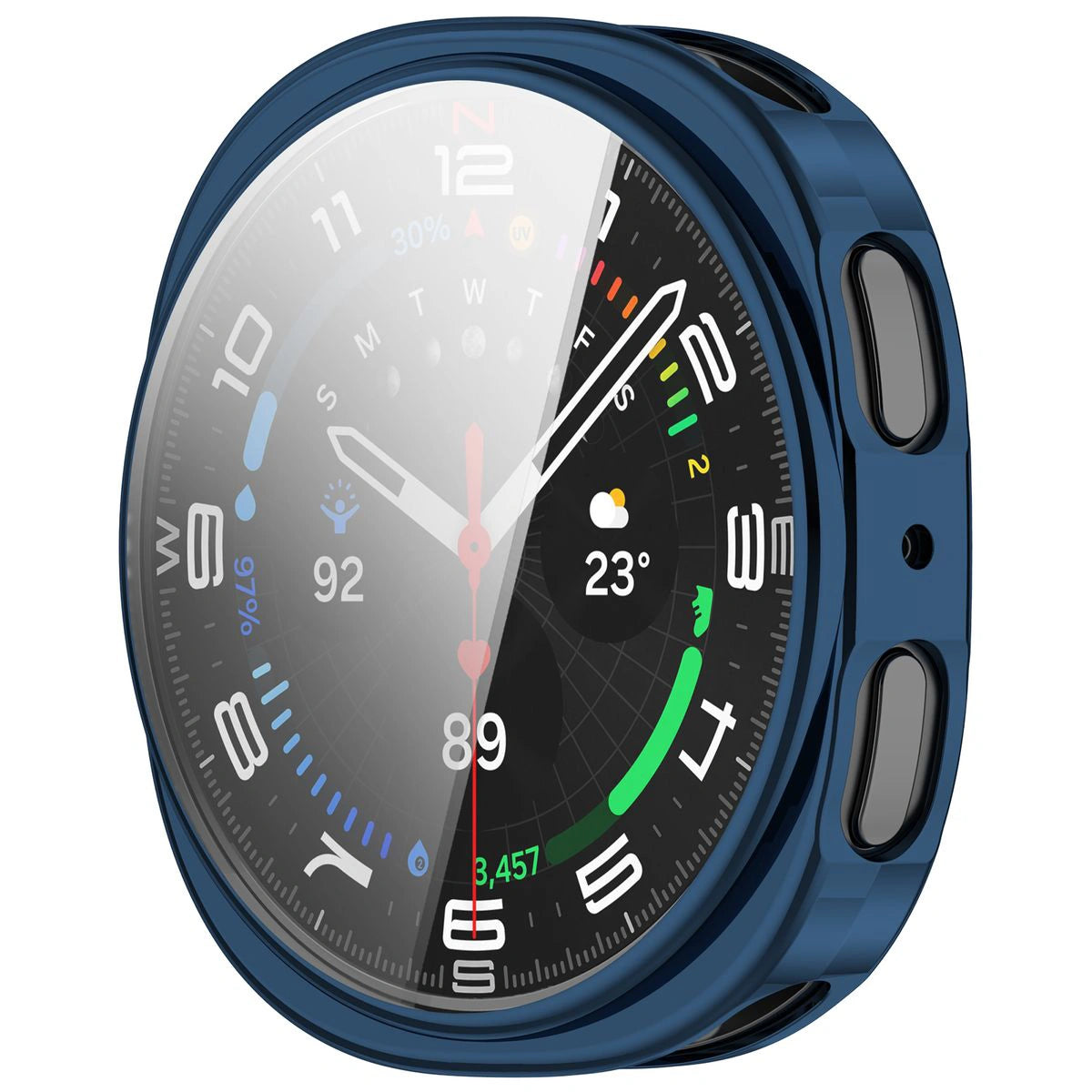 Schutzhülle für Galaxy Watch 8 44 mm, Bizon Case Watch Felipe, Blau