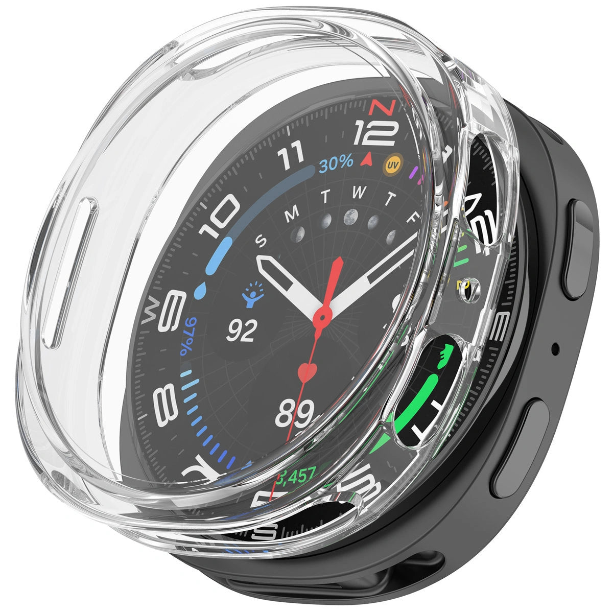 Schutzhülle für Galaxy Watch 8 44 mm, Bizon Case Watch Felipe, Transparent