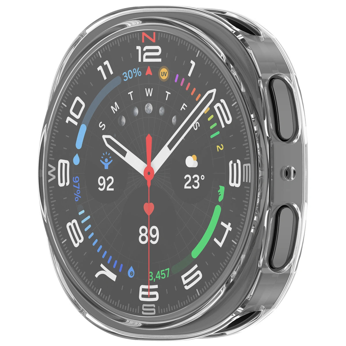 Schutzhülle für Galaxy Watch 8 44 mm, Bizon Case Watch Felipe, Transparent
