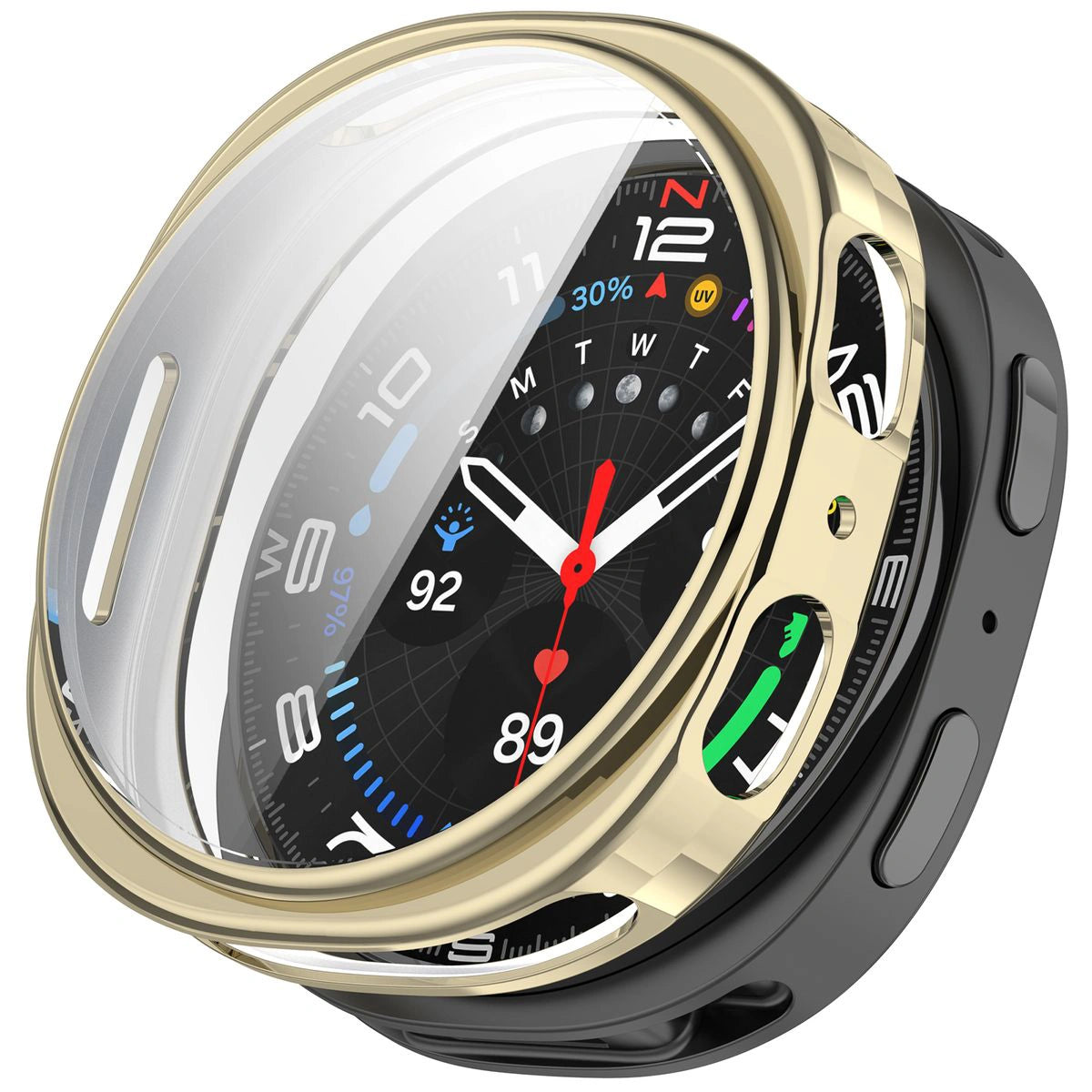 Schutzhülle für Galaxy Watch 8 44 mm, Bizon Case Watch Felipe, Golden