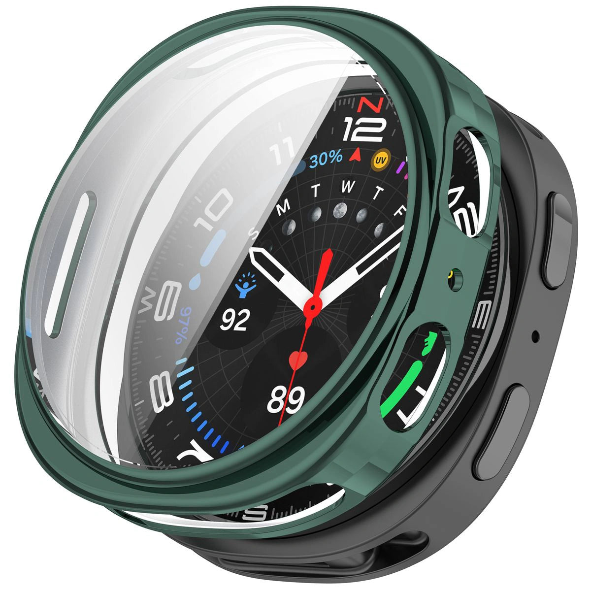 Schutzhülle für Galaxy Watch 8 44 mm, Bizon Case Watch Felipe, Grün