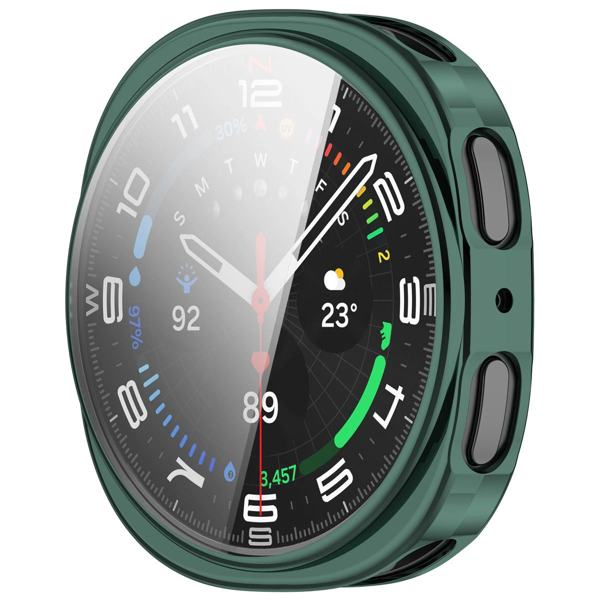 Schutzhülle für Galaxy Watch 8 44 mm, Bizon Case Watch Felipe, Grün