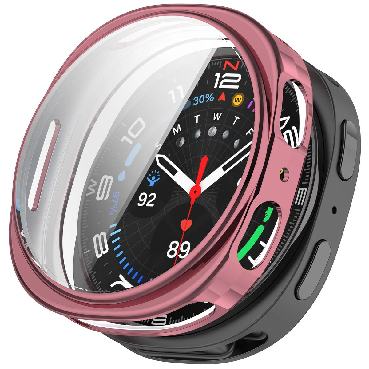 Schutzhülle für Galaxy Watch 8 44 mm, Bizon Case Watch Felipe, Rosa