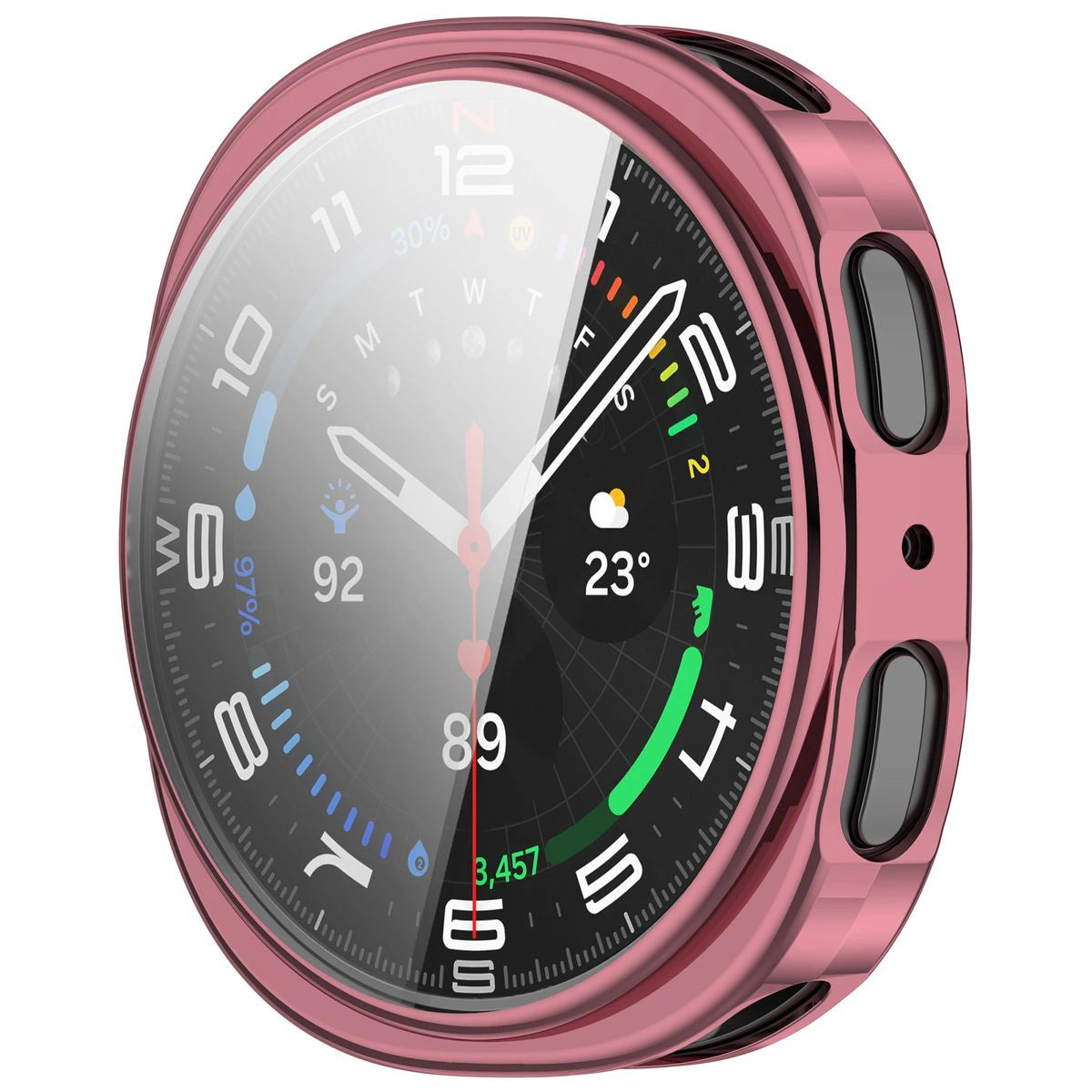 Schutzhülle für Galaxy Watch 8 44 mm, Bizon Case Watch Felipe, Rosa