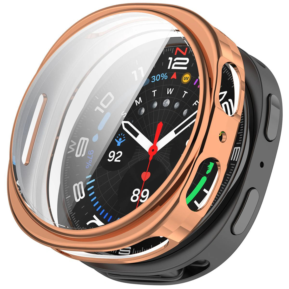 Schutzhülle für Galaxy Watch 8 44 mm, Bizon Case Watch Felipe, Roségold