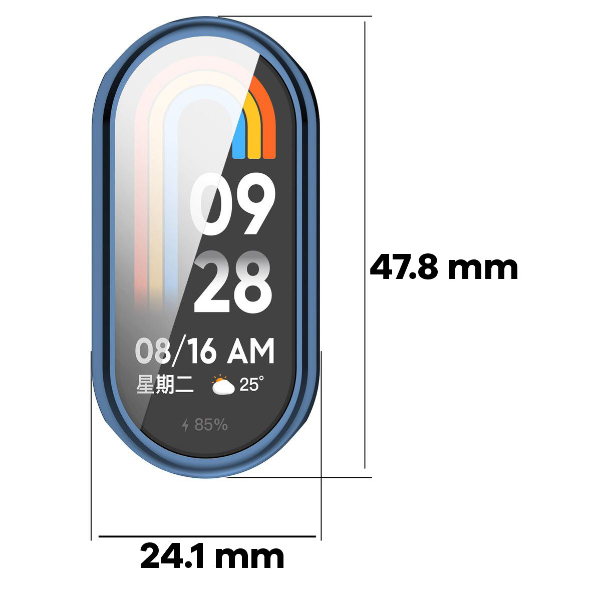 Schutzhülle für Xiaomi Smart Band 10, Bizon Case Watch Felipe, Blau