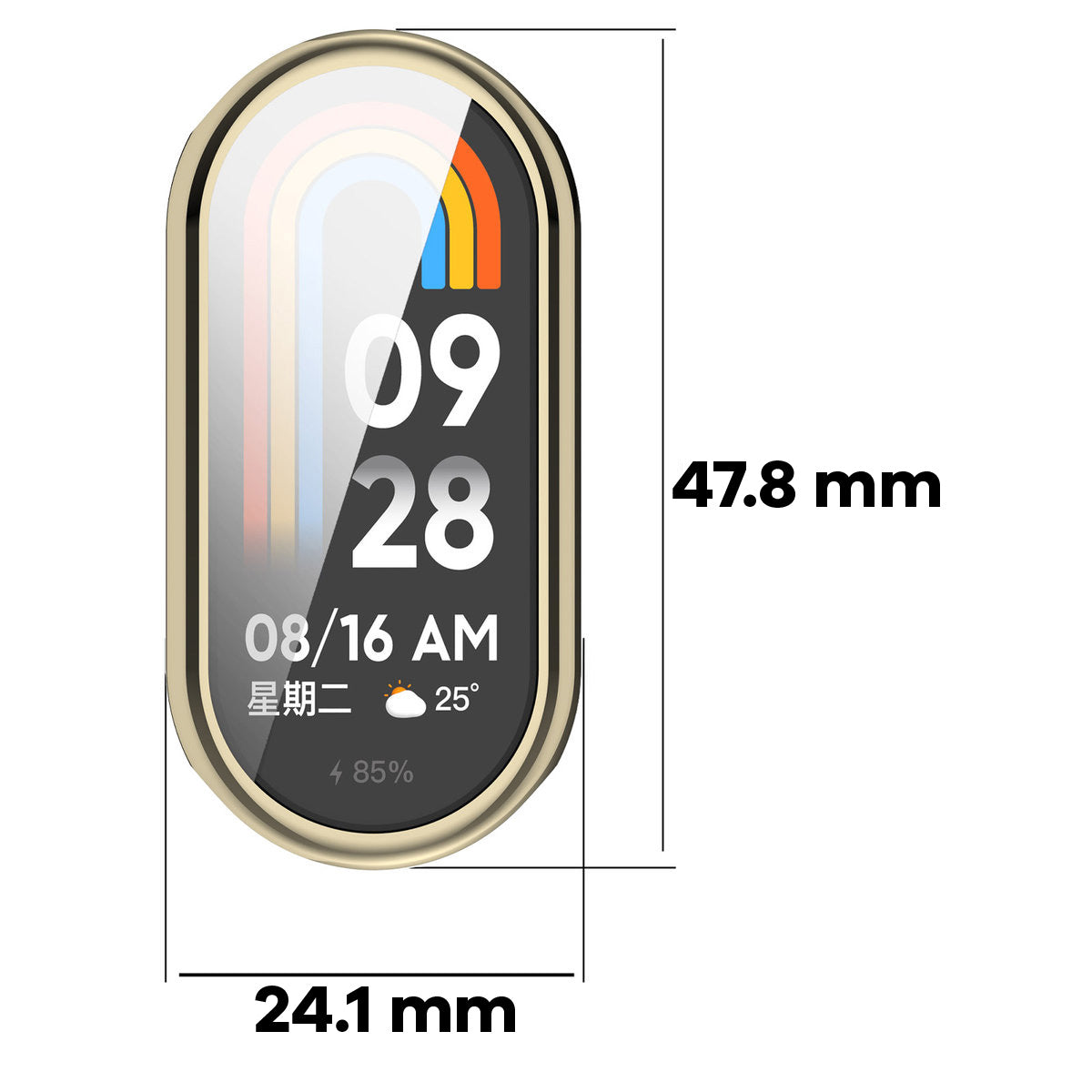 Schutzhülle für Xiaomi Smart Band 10, Bizon Case Watch Felipe, Golden