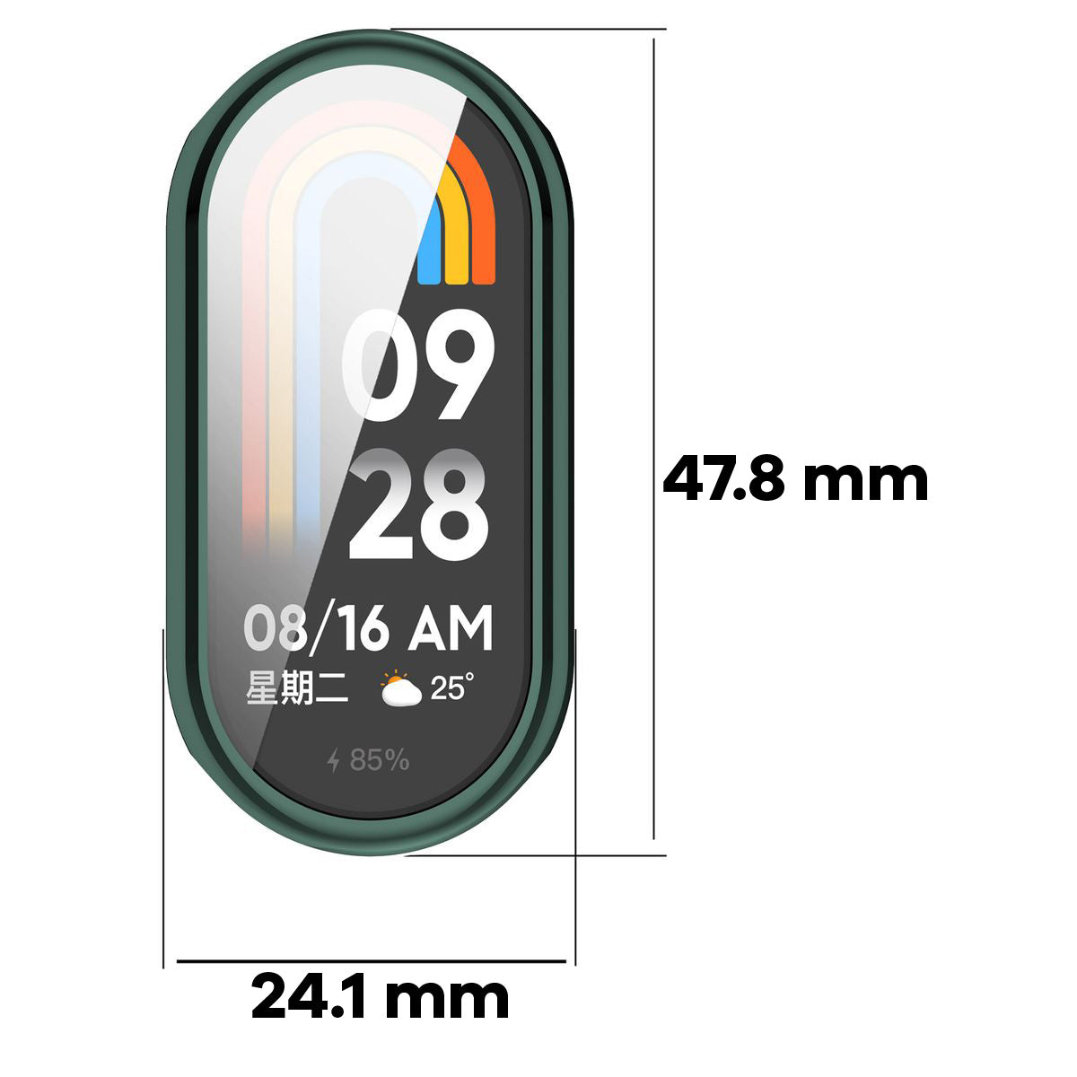 Schutzhülle für Xiaomi Smart Band 10, Bizon Case Watch Felipe, Grün