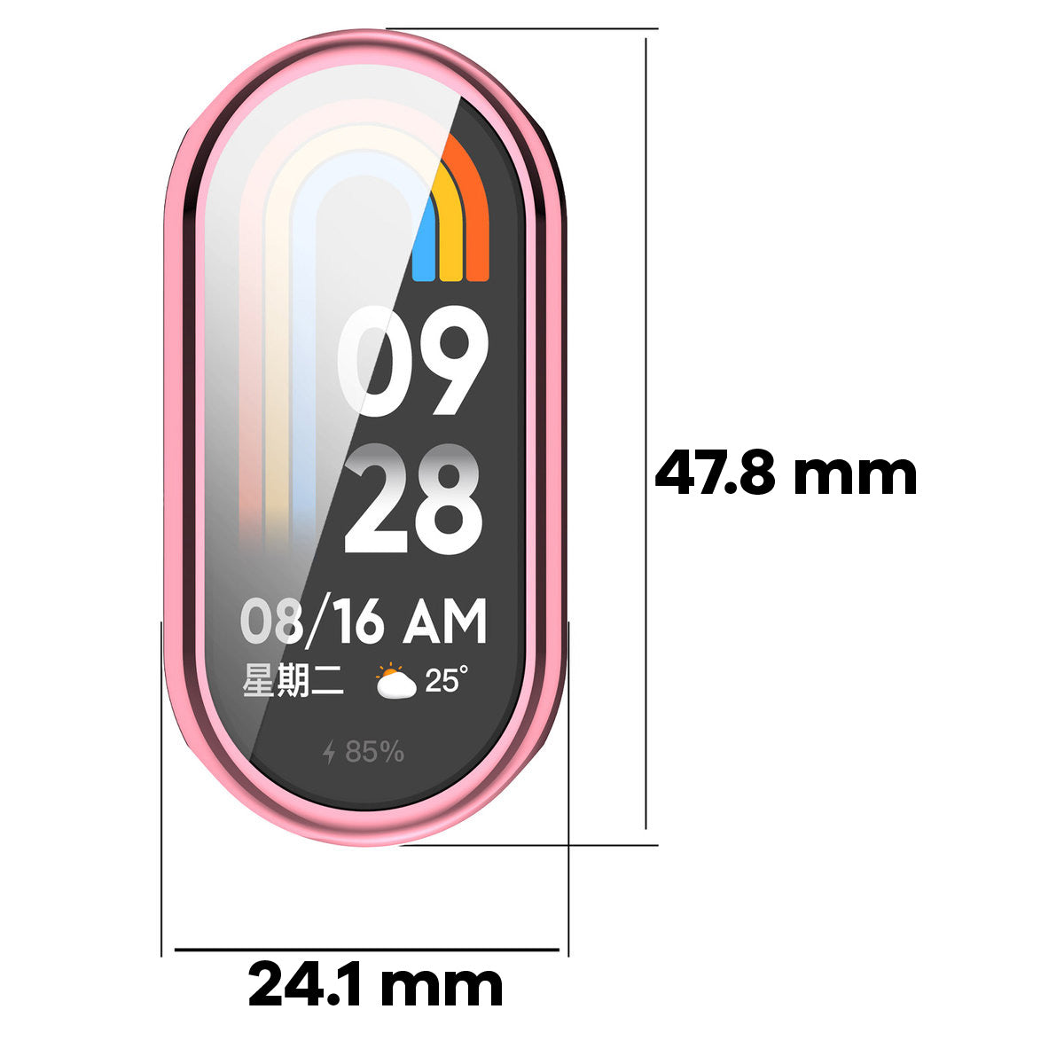 Schutzhülle für Xiaomi Smart Band 10, Bizon Case Watch Felipe, Rosa