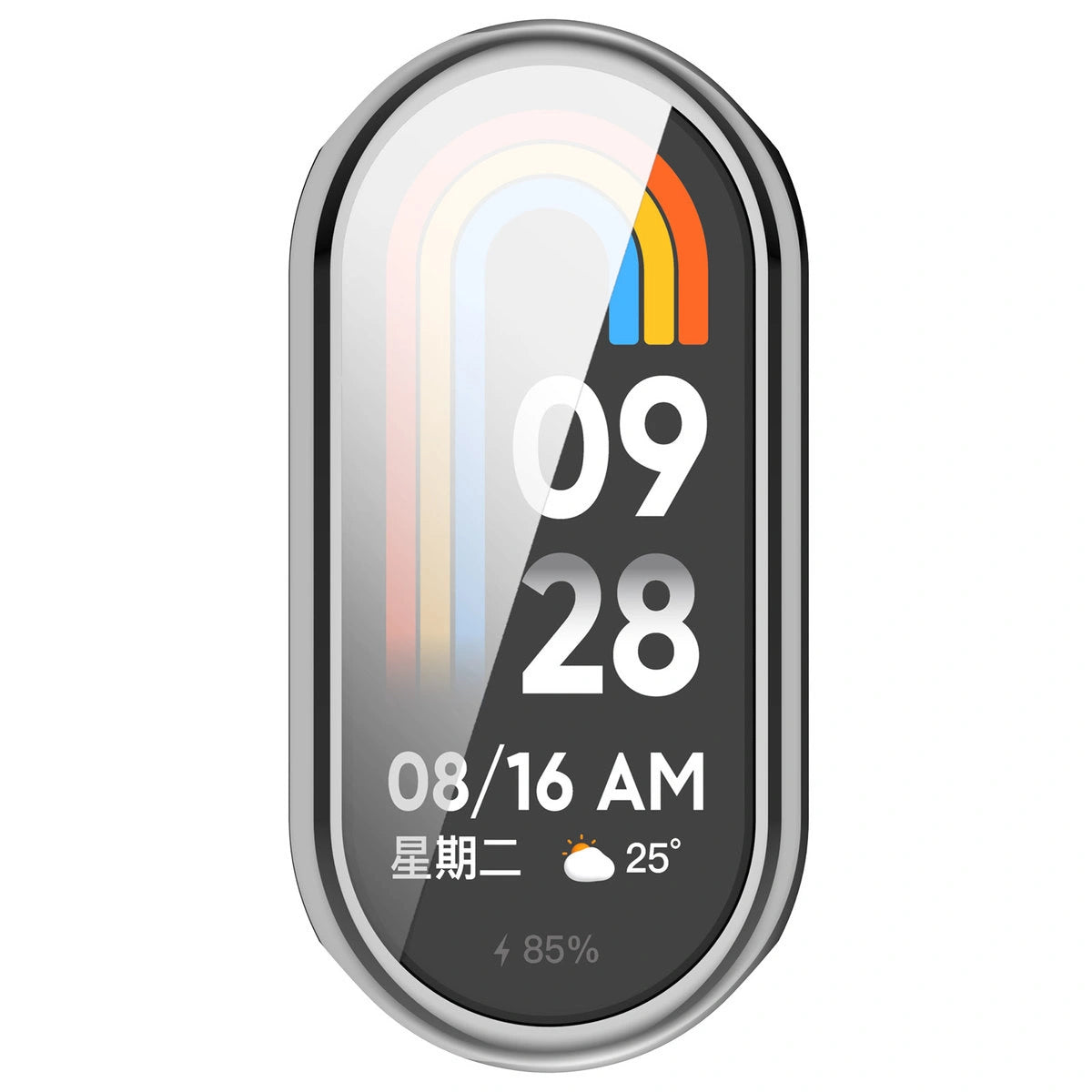 Schutzhülle für Xiaomi Smart Band 10, Bizon Case Watch Felipe, Silber