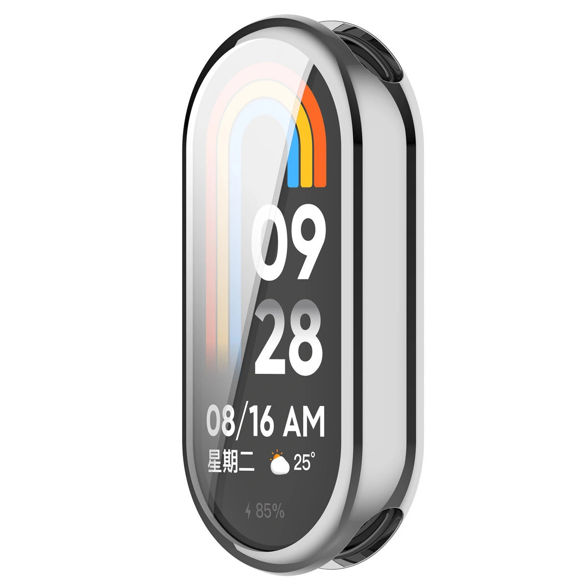 Schutzhülle für Xiaomi Smart Band 10, Bizon Case Watch Felipe, Silber