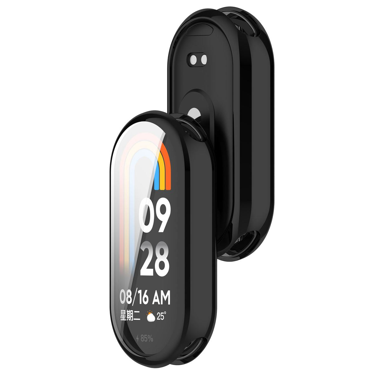Schutzhülle für Xiaomi Smart Band 9, Bizon Case Watch Felipe, Schwarz