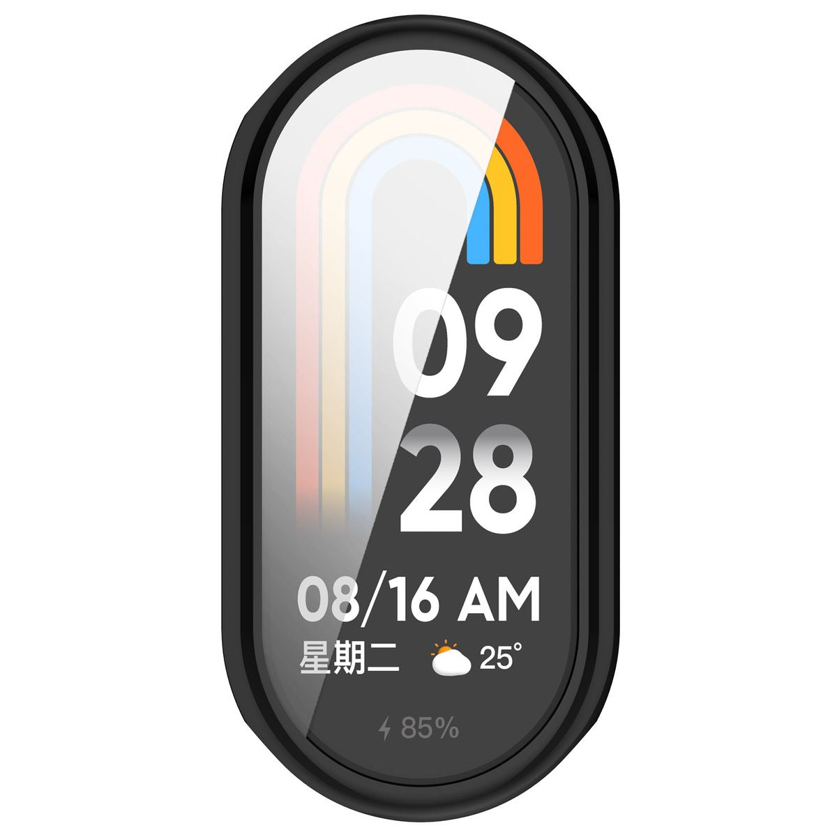 Schutzhülle für Xiaomi Smart Band 9, Bizon Case Watch Felipe, Schwarz