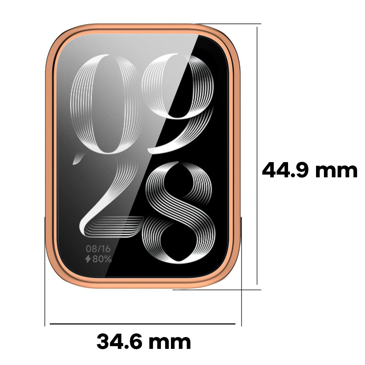 Schutzhülle für Xiaomi Mi Smart Band 9 Pro, Bizon Case Watch Felipe, Rosegold