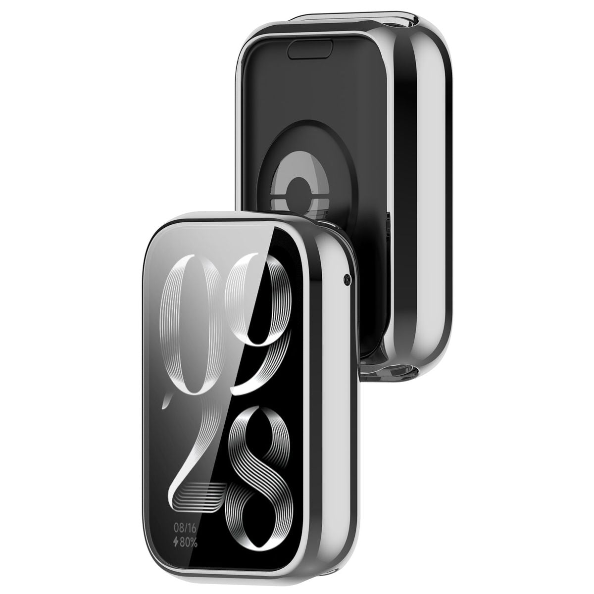 Schutzhülle für Xiaomi Mi Smart Band 9 Pro, Bizon Case Watch Felipe, Silbern