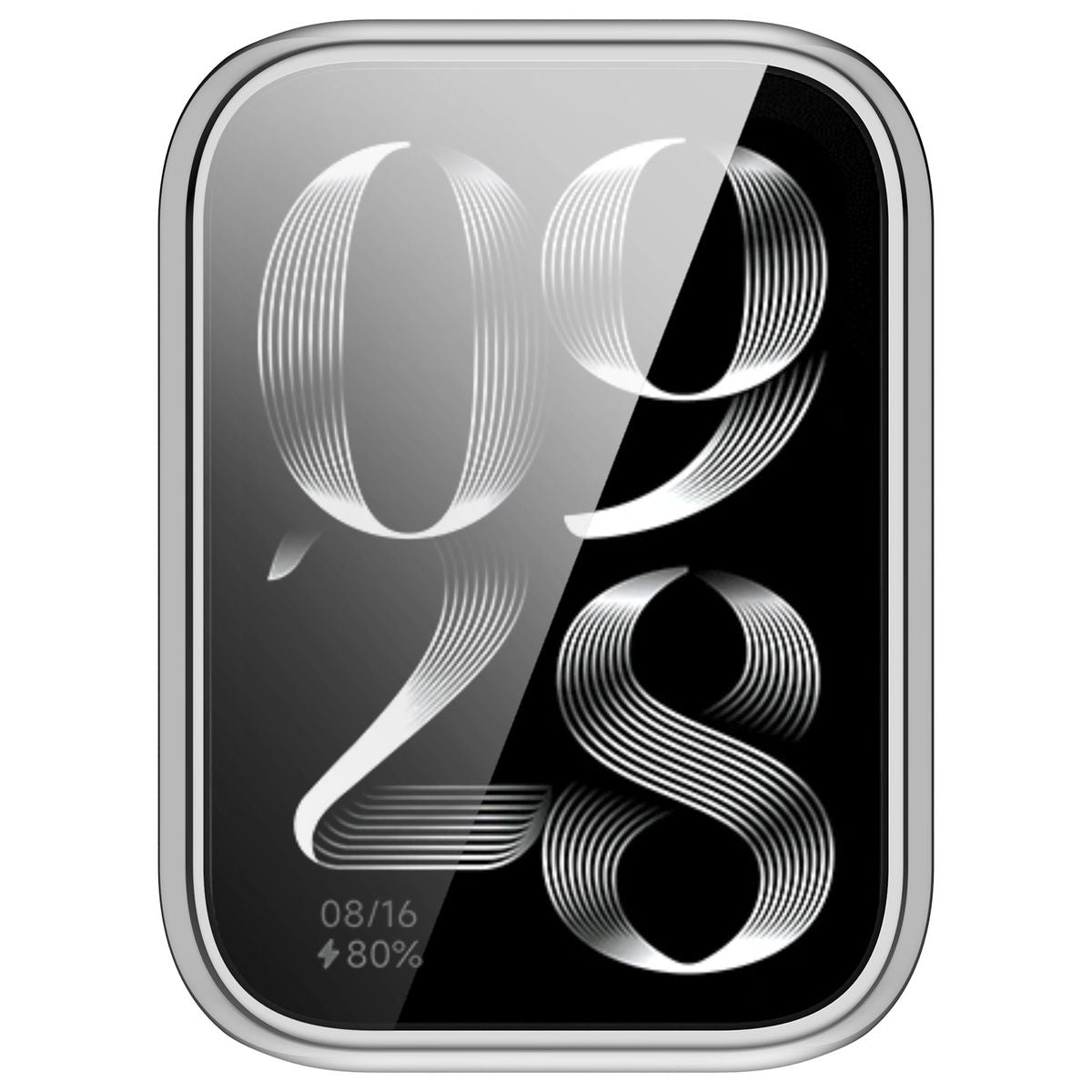 Schutzhülle für Xiaomi Mi Smart Band 9 Pro, Bizon Case Watch Felipe, Silbern
