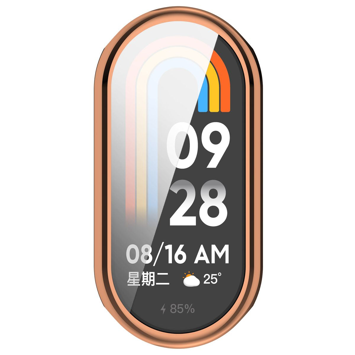 Schutzhülle für Xiaomi Smart Band 9, Bizon Case Watch Felipe, Roségold