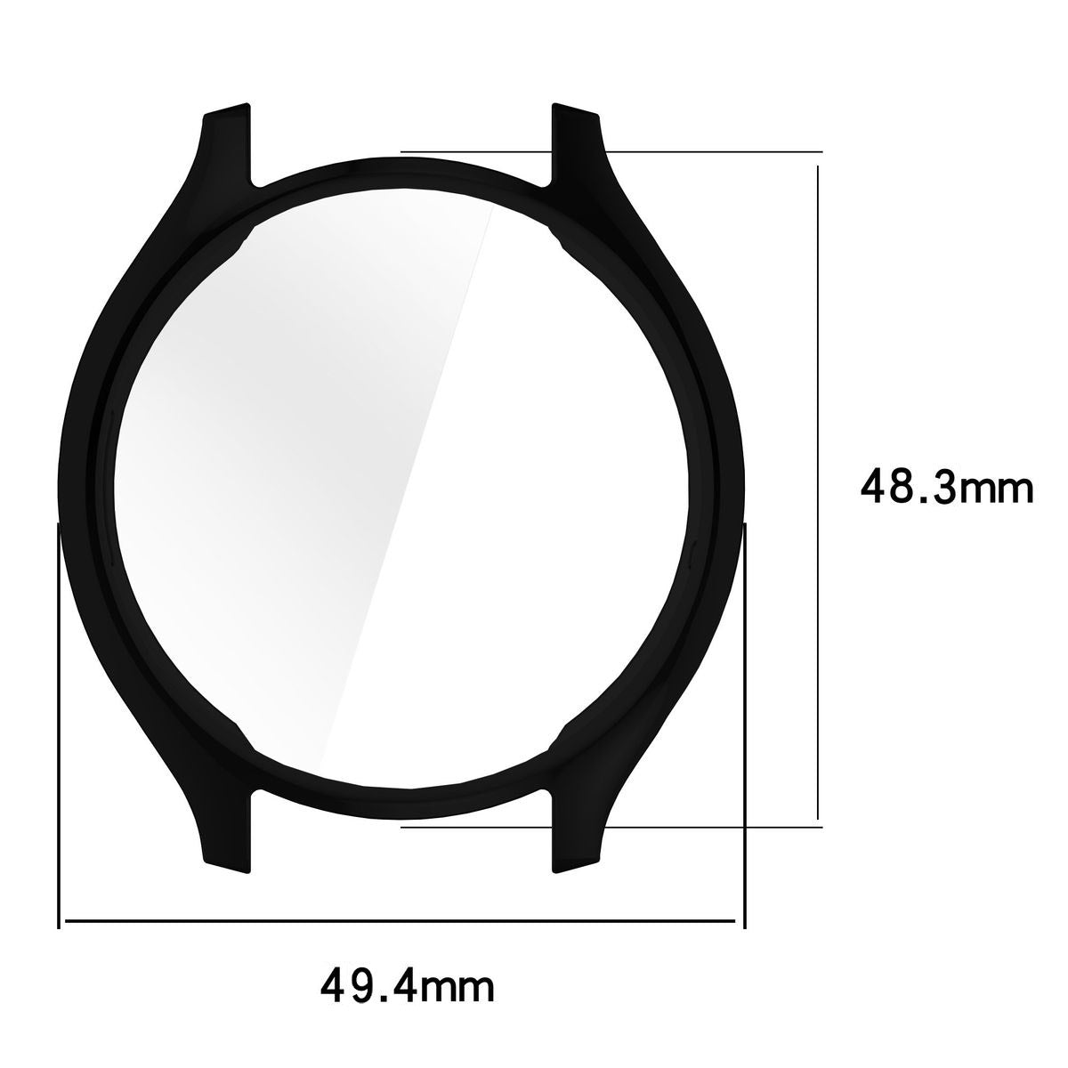 Schutzhülle für Xiaomi Watch 2, Bizon Case Watch Felipe, Schwarz