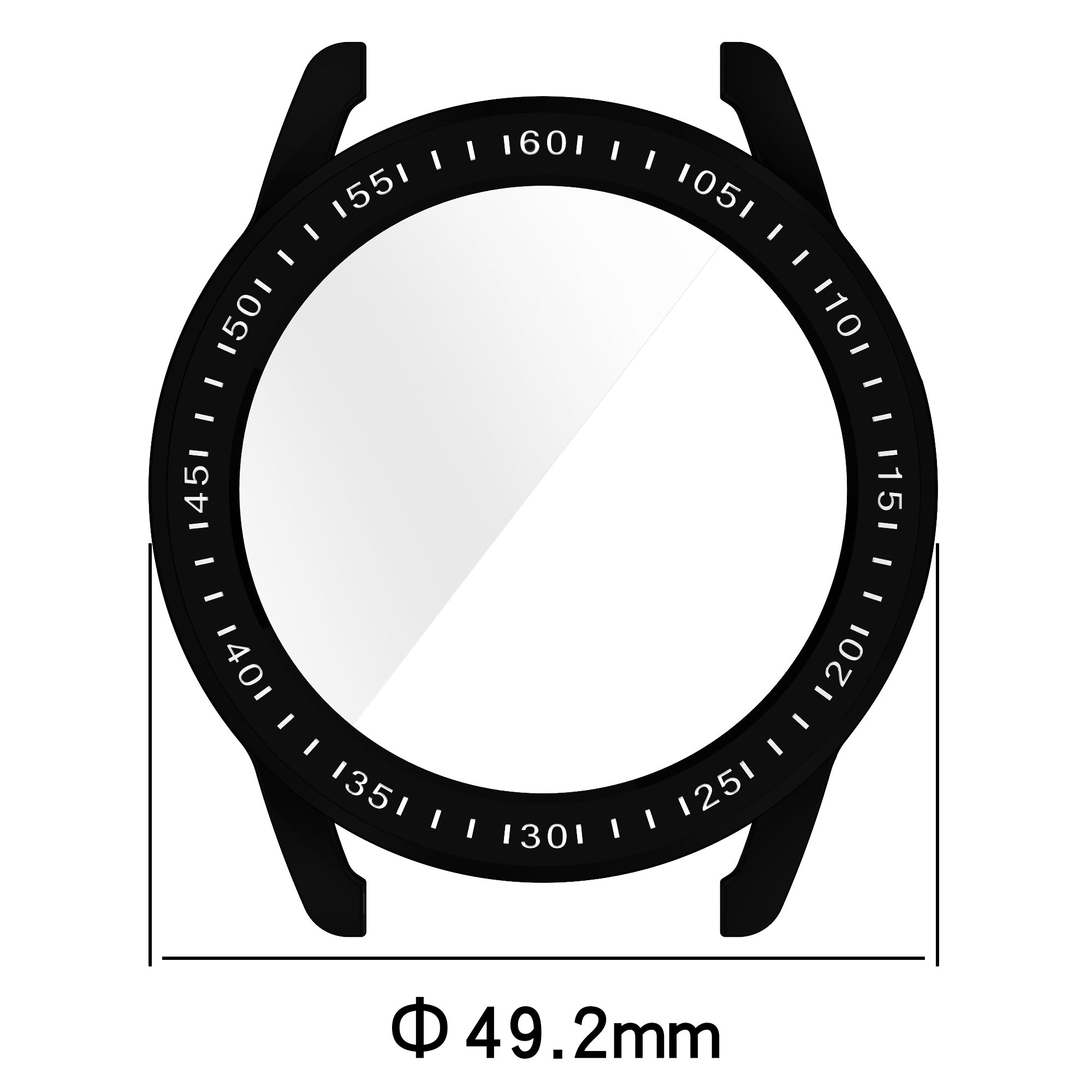 Schutzhülle für Xiaomi Watch S3 47 mm, Bizon Case Watch Felipe, Schwarz