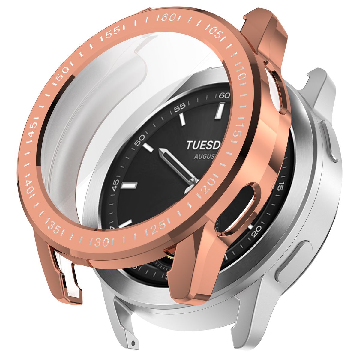 Schutzhülle für Xiaomi Watch S3 47 mm, Bizon Case Watch Felipe, Rosegold