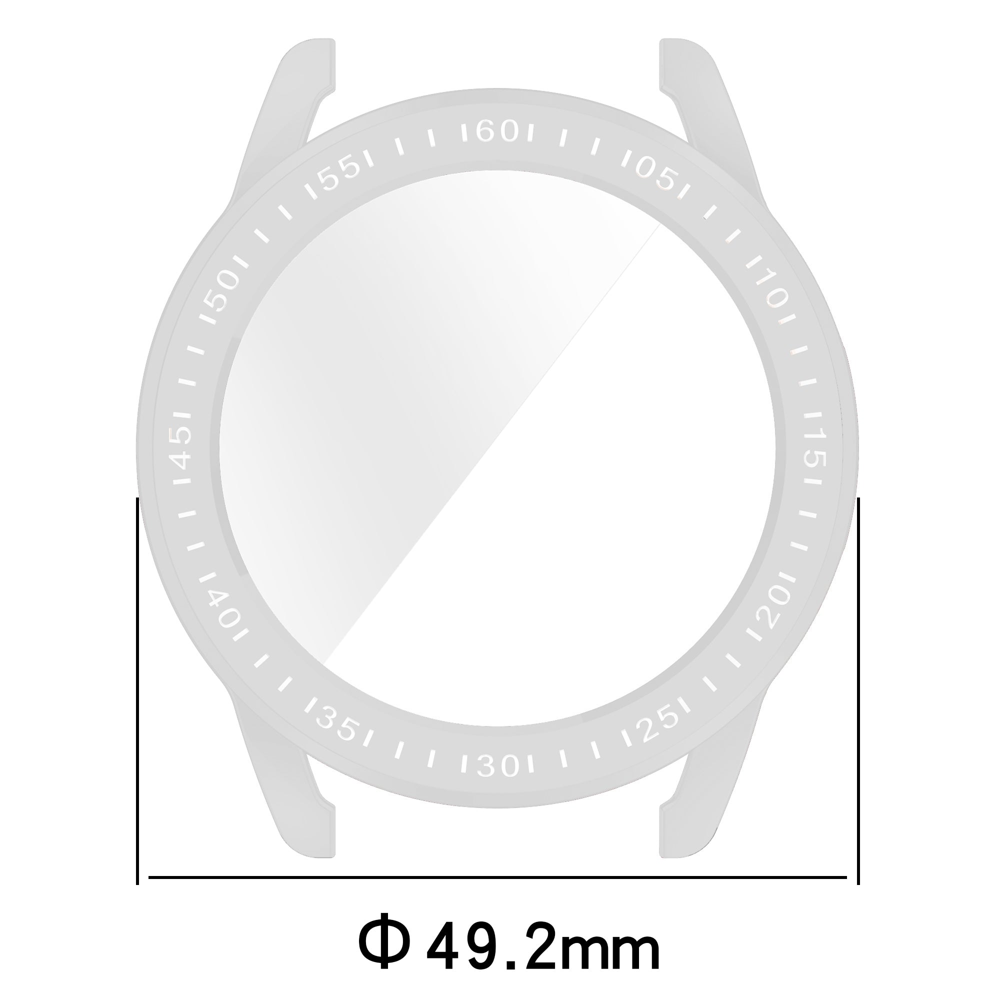 Schutzhülle für Xiaomi Watch S3 47 mm, Bizon Case Watch Felipe, Silbern