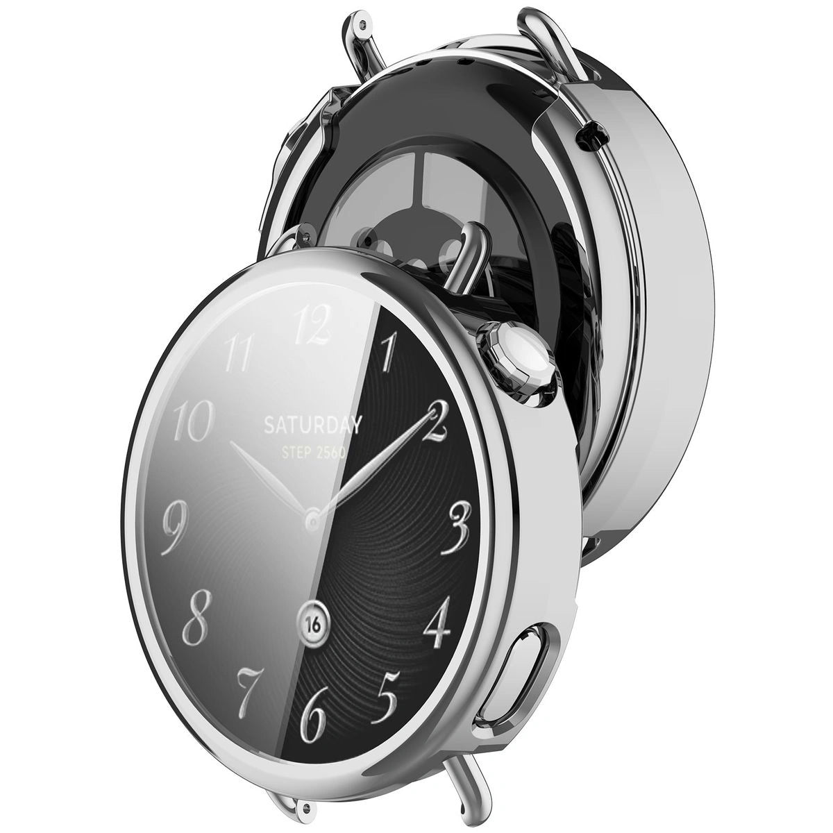 Schutzhülle für Xiaomi Watch S4 41 mm, Bizon Case Watch Felipe, Silbern