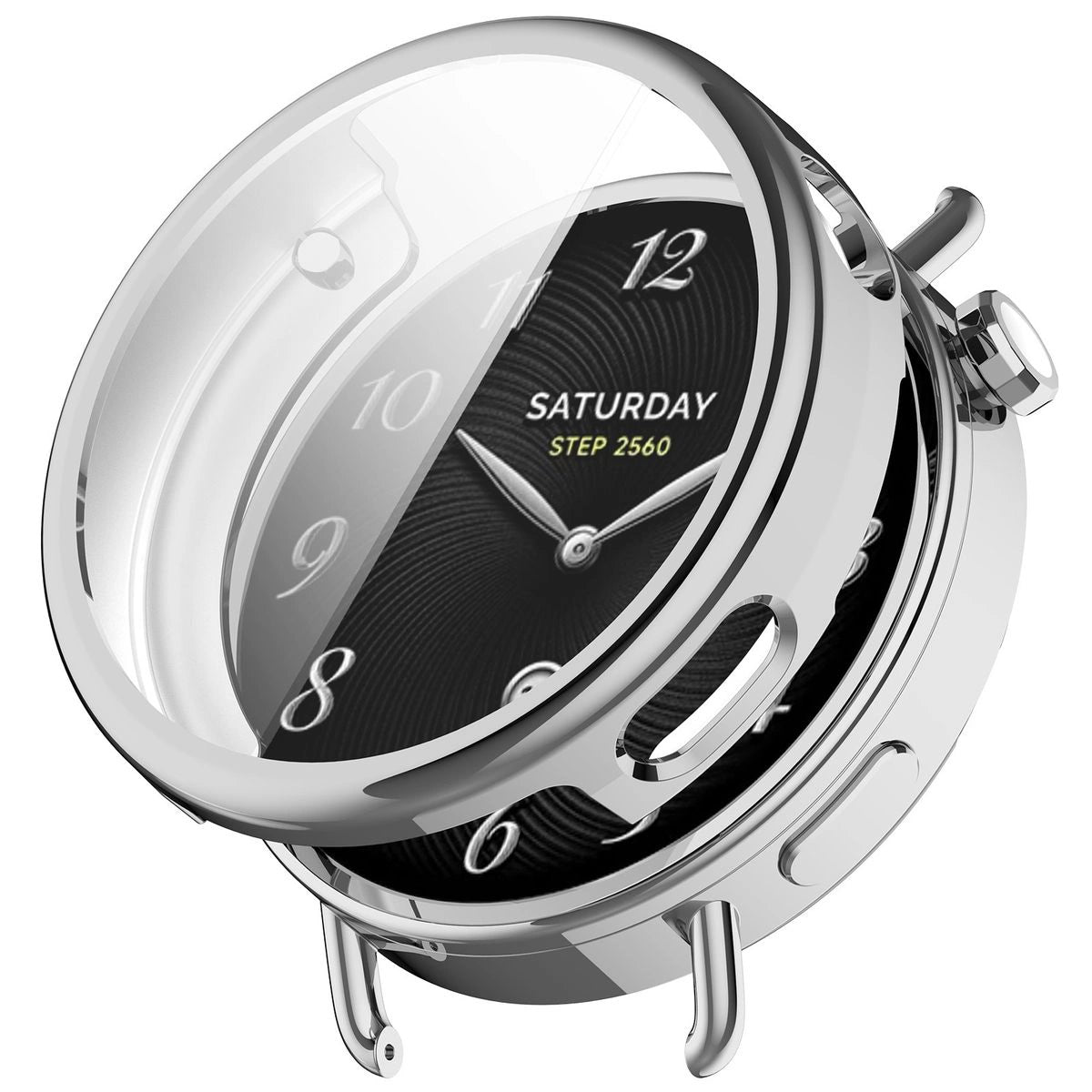 Schutzhülle für Xiaomi Watch S4 41 mm, Bizon Case Watch Felipe, Silbern