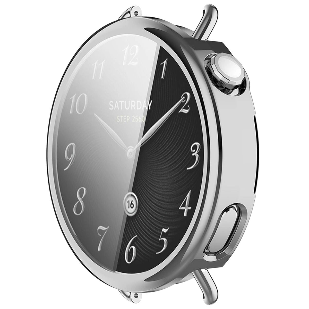 Schutzhülle für Xiaomi Watch S4 41 mm, Bizon Case Watch Felipe, Silbern