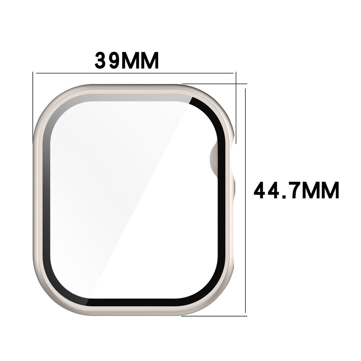 Schutzhülle mit Glas für Apple Watch 11 / 10 42mm, Bizon Case+Glass Watch, Champagner