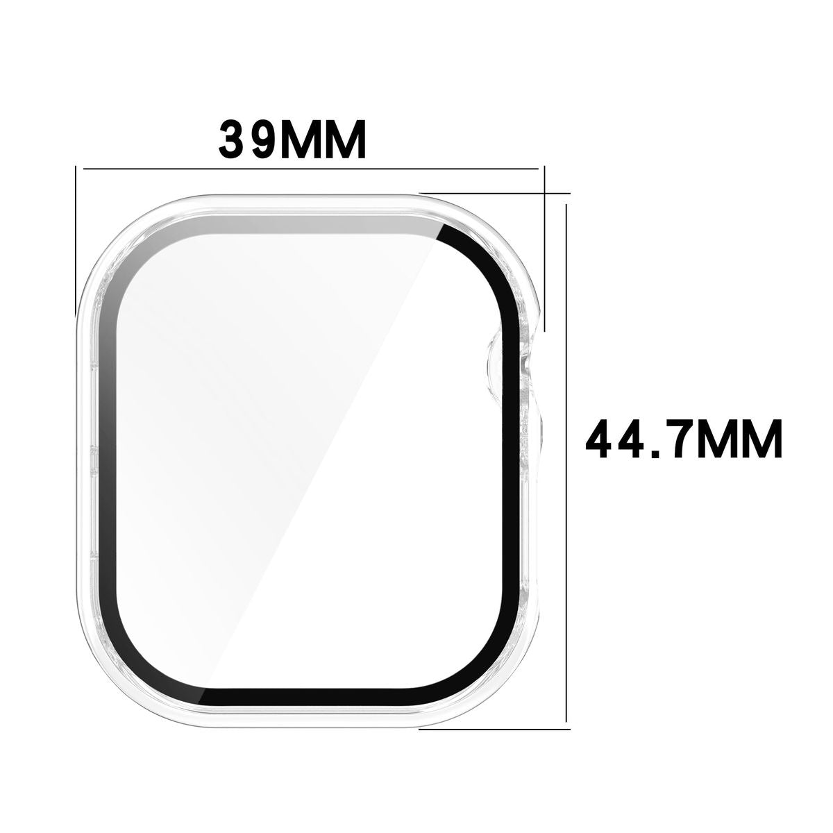 Schutzhülle mit Glas für Apple Watch 11 / 10 42mm, Bizon Case+Glass Watch, Transparent
