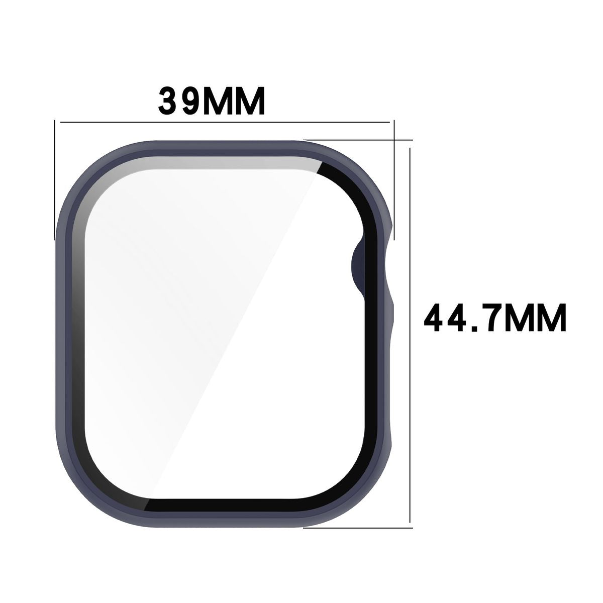 Schutzhülle mit Glas für Apple Watch 11 / 10 42mm, Bizon Case+Glass Watch, Dunkelblau