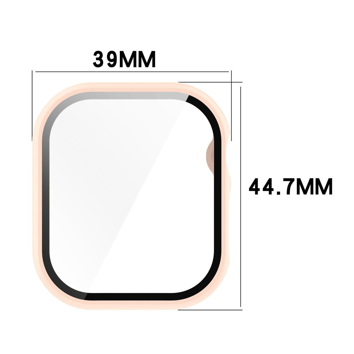 Schutzhülle mit Glas für Apple Watch 11 / 10 42mm, Bizon Case+Glass Watch, Rosa