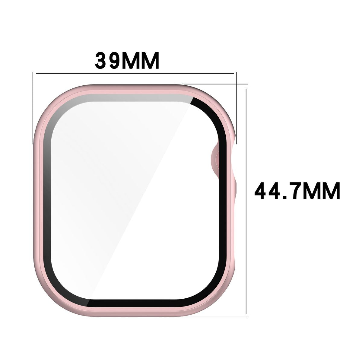 Schutzhülle mit Glas für Apple Watch 11 / 10 42mm, Bizon Case+Glass Watch, Hellrosa