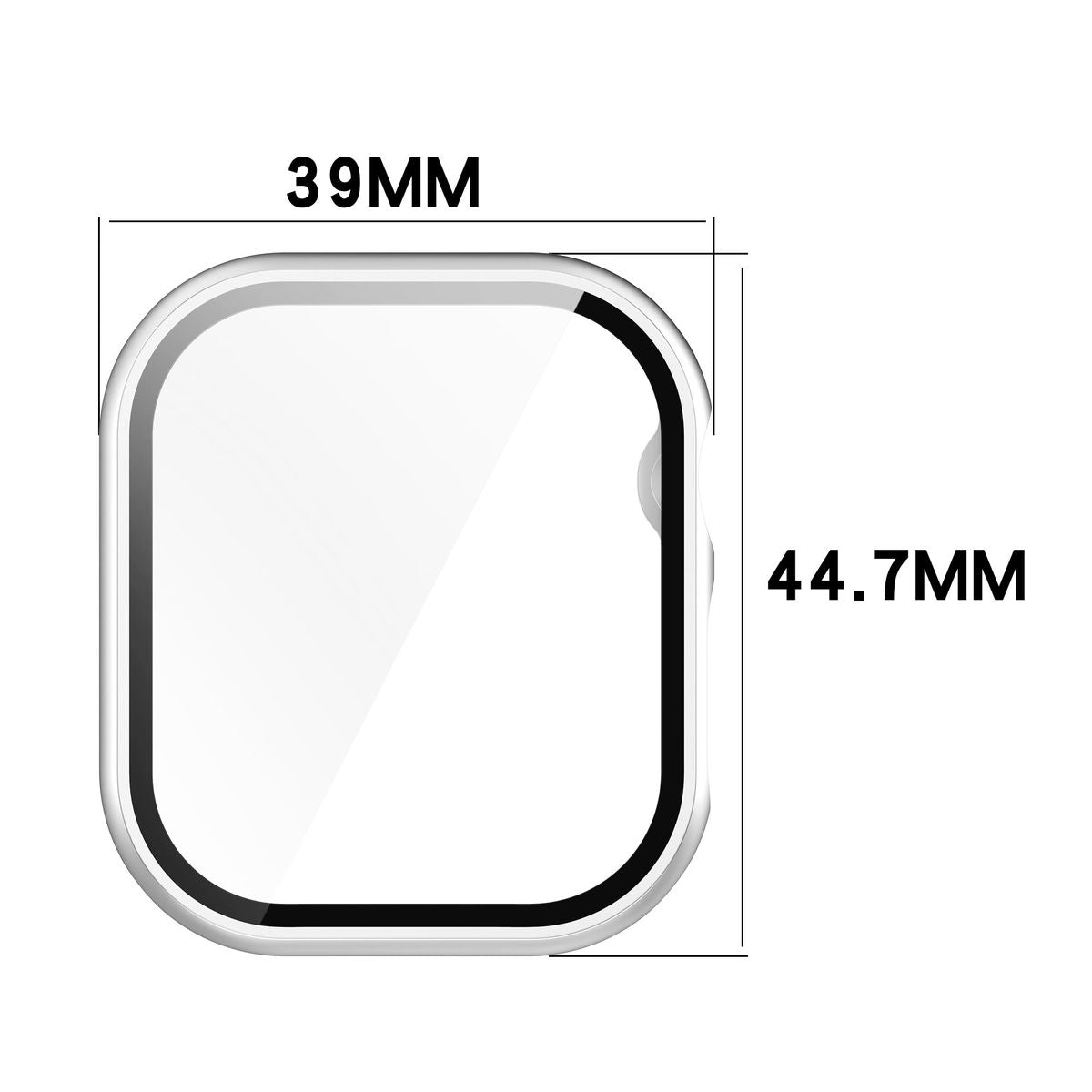 Schutzhülle mit Glas für Apple Watch 11 / 10 42mm, Bizon Case+Glass Watch, Silbern