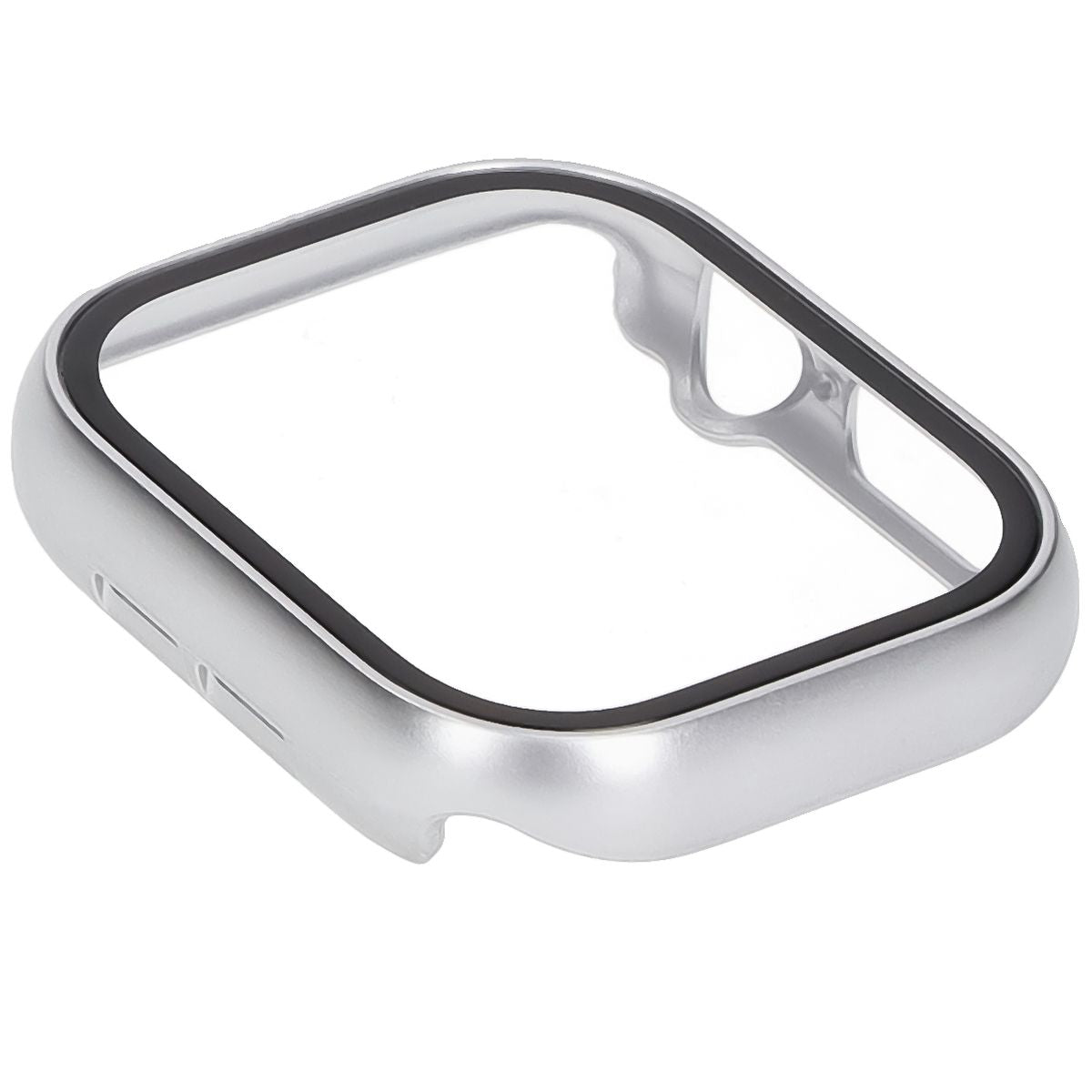 Schutzhülle mit Glas für Apple Watch 11 / 10 42mm, Bizon Case+Glass Watch, Silbern