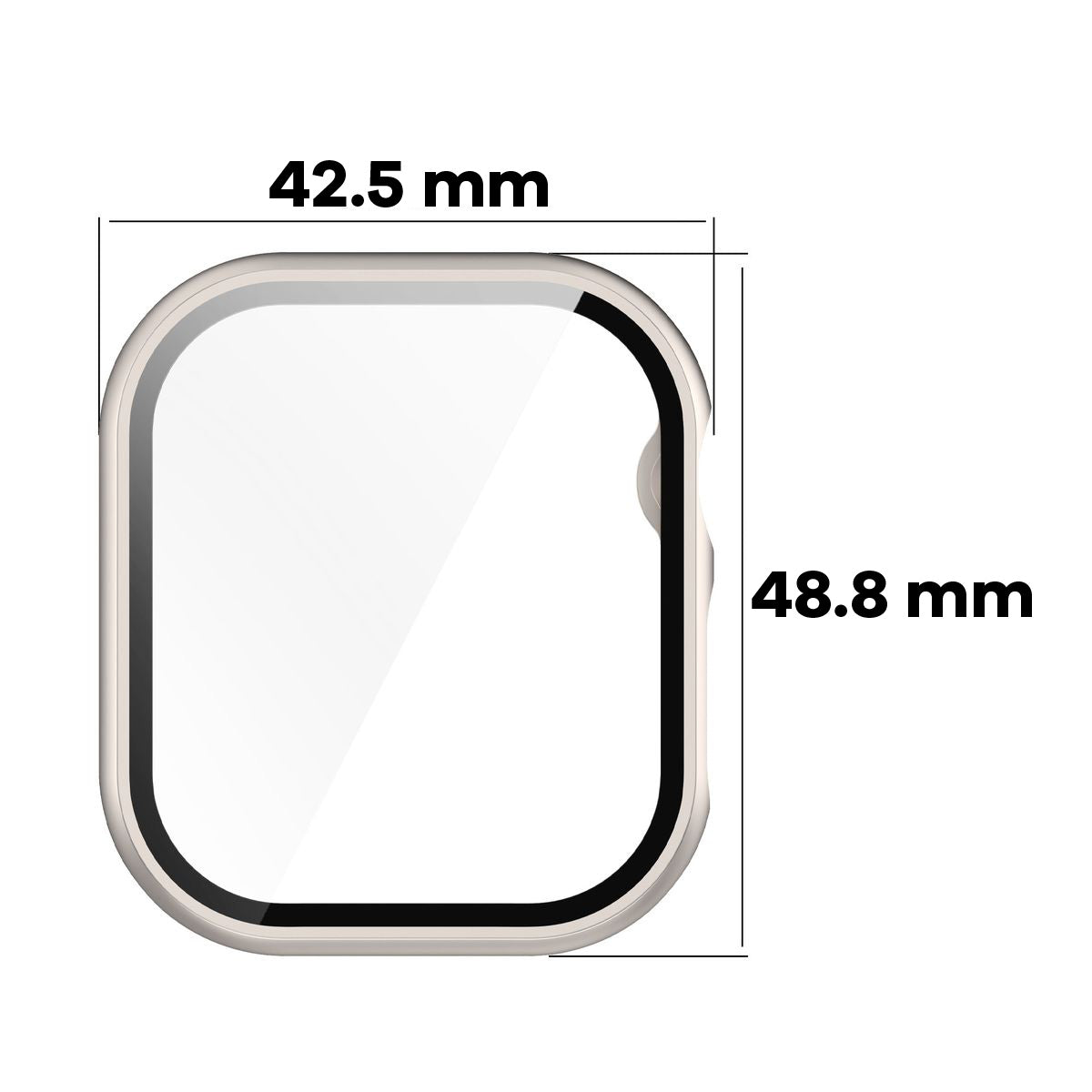 Schutzhülle mit Glas für Apple Watch 11 / 10 (46mm), Bizon Case+Glass Watch, Champagner