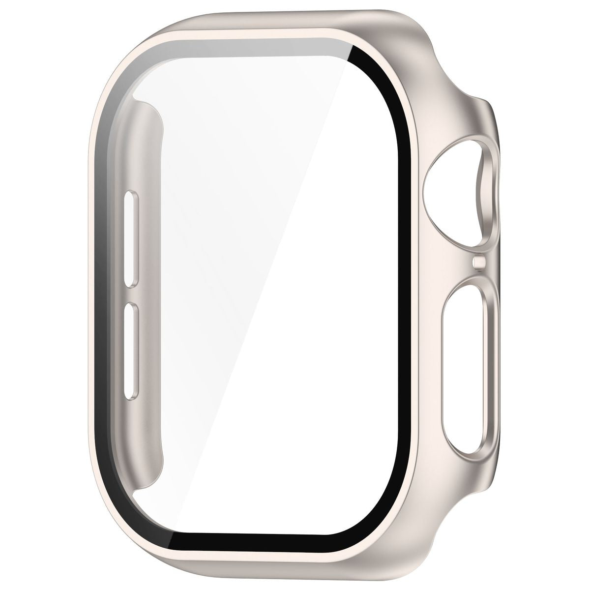 Schutzhülle mit Glas für Apple Watch 11 / 10 (46mm), Bizon Case+Glass Watch, Champagner