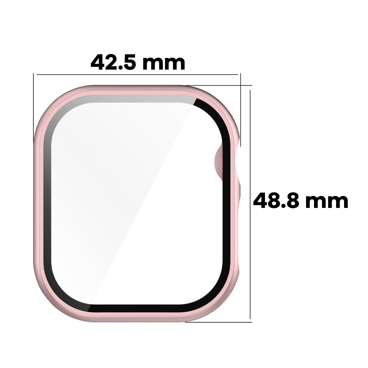Schutzhülle mit Glas für Apple Watch 11 / 10 (46mm), Bizon Case+Glass Watch, Hellrosa