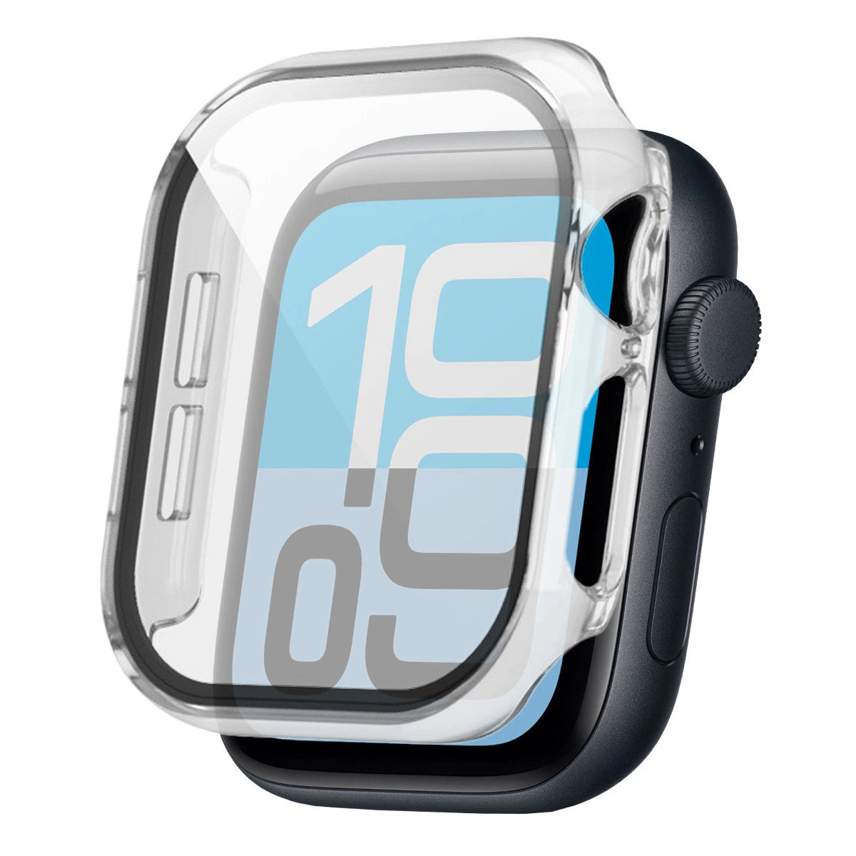 Schutzhülle mit Glas für Apple Watch SE 3 / SE 2 / SE / 6 / 5 / 4 (40 mm), Bizon Case Watch Adamo, Transparent