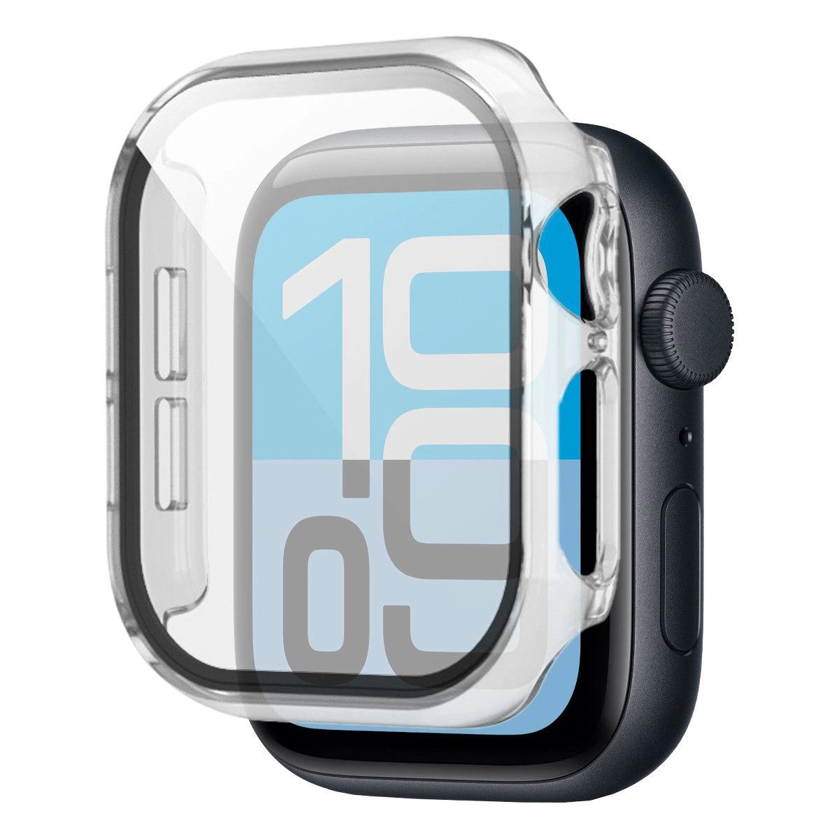 Schutzhülle mit Glas für Apple Watch SE 3 / SE 2 / SE / 6 / 5 / 4 (40 mm), Bizon Case Watch Adamo, Transparent