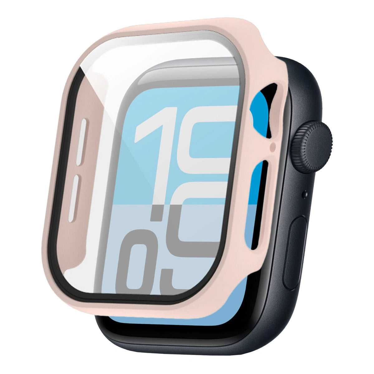 Schutzhülle mit Glas für Apple Watch SE 3 / SE 2 / SE / 6 / 5 / 4 (40 mm), Bizon Case Watch Adamo, mattes Rosa