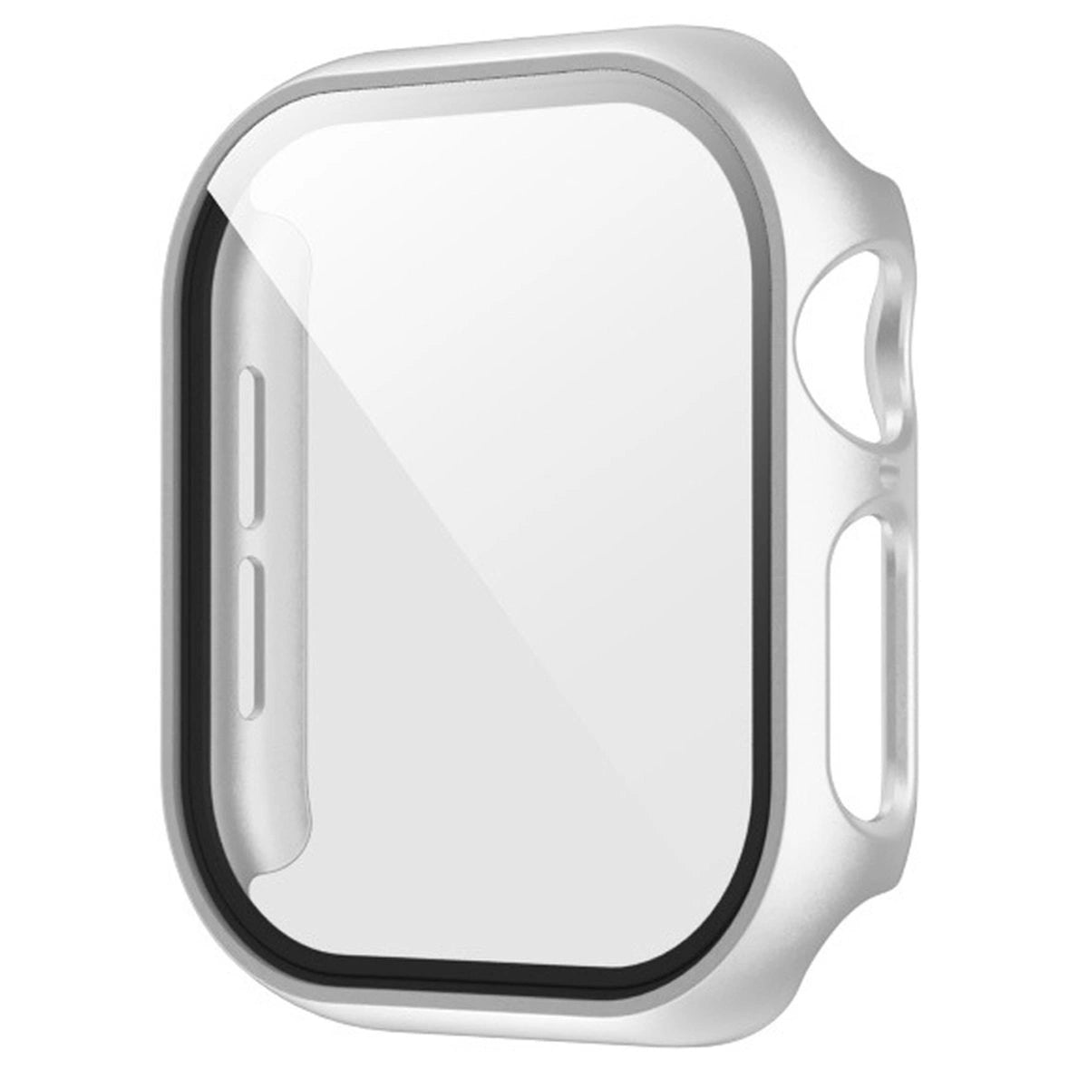 Schutzhülle mit Glas für Apple Watch SE 3 / SE 2 / SE / 6 / 5 / 4 (40 mm), Bizon Case Watch Adamo, mattes Silbern